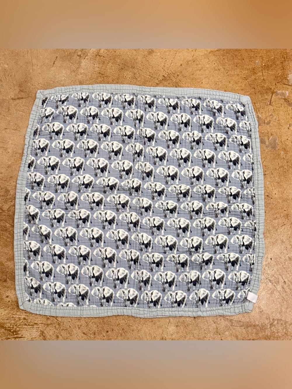 MILKBARN Grey Elephant Big Lovey Three-Layer Muslin Blanket 36x36